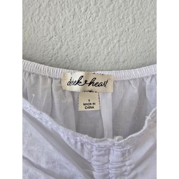 White Cotton Eyelet Blouse S Romantic Boho / Cottagecore Top Babydoll Blouse - Picture 4 of 8